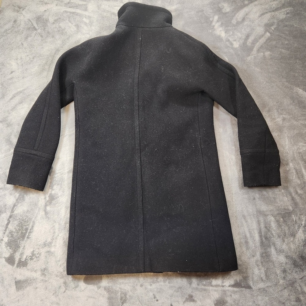 J Crew Coat Womens 4 Black City Italian Stadium Cloth Wool Blend Nelli Gori - Picture 2 of 10